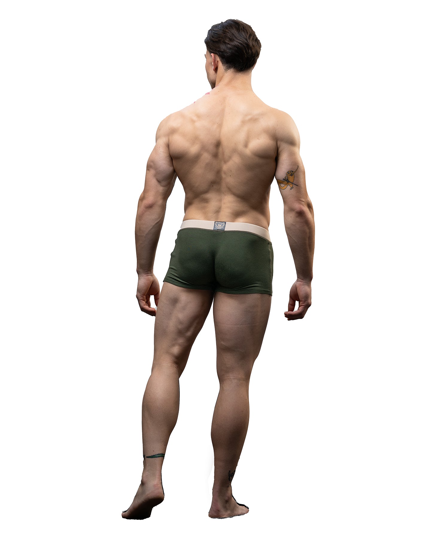Luxe Boxer Brief Olive & Beige